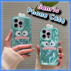 Kawaii Hangyodon Bling Bling Protective Cover Sanrio Anime Creative Shockproof 3D Phone Case for IPhone 11 12 13 14 15 Pro Max