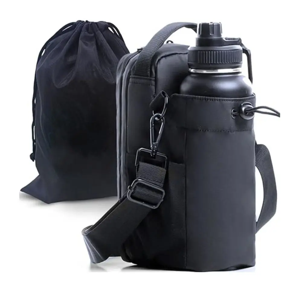

Magnetic Water Bottle Sling Bag Adjustable Multi-layer Gym Bottle Bag Large Capacity with Shoulder Strap Crossbody Sports Bag