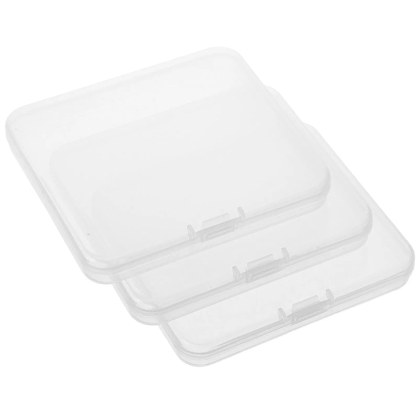3Pcs Eyelash Storage Box Transparent Rectangle Compact Lid Container for False Lash Tape Organizer Eyelash Storage