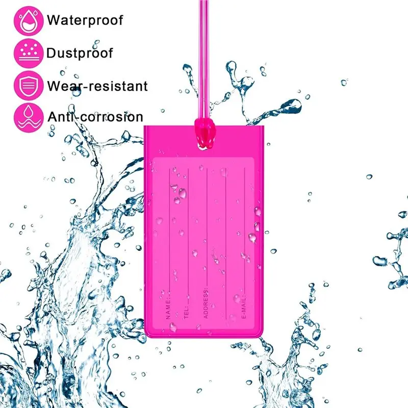 ABRT-100 Pcs Plastic Luggage Tags For Suitcases, Travel Baggage 10 Colors Luggage Tags