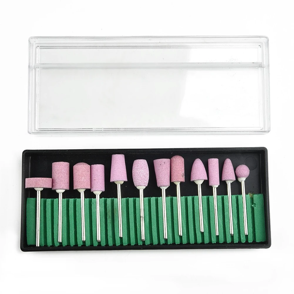 12PCS For Mini Ceramic Grinding Head Milling Polishing Rotary Tool For Woodworking For DIY Jewelry Metal Grinding Polishing Tool