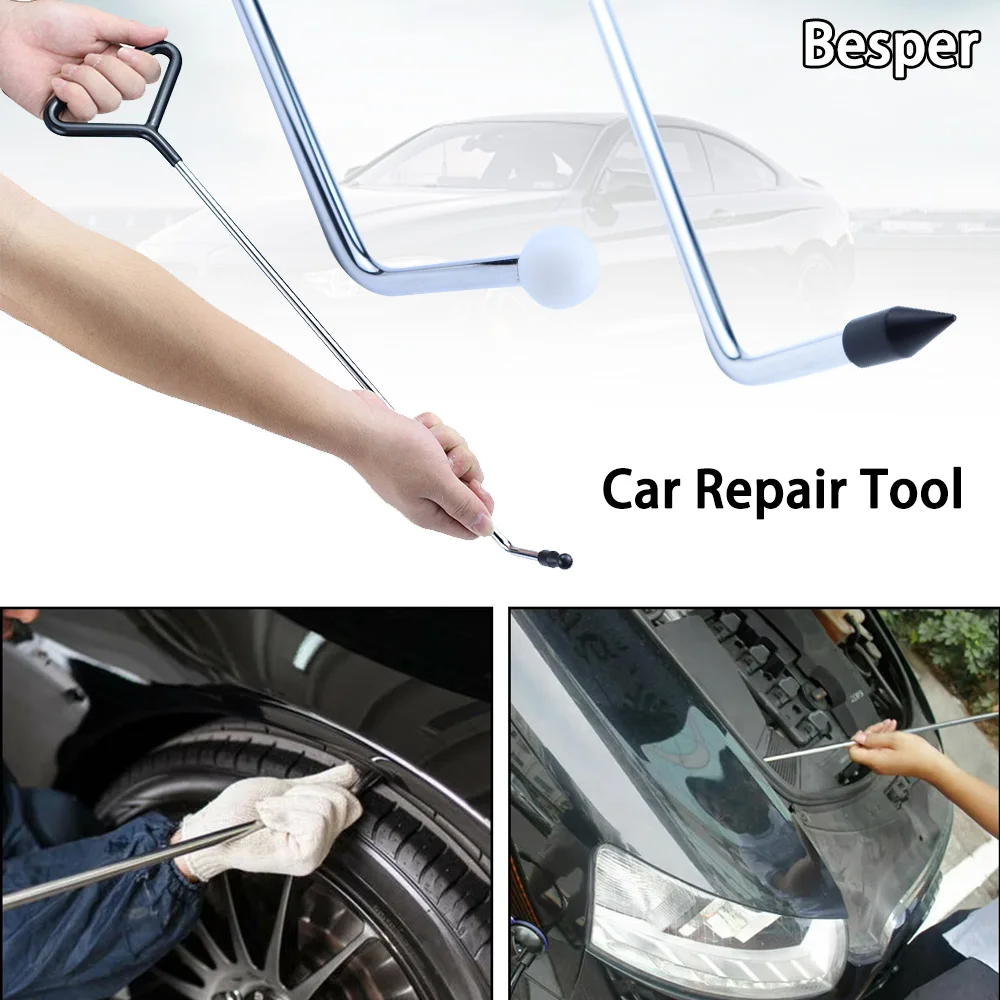 Besper Universal Dent Removal Rods Car Crowbars Paintless Dent Repairing Tools Kits 20-inch Paintless Dent Repairing Service Too