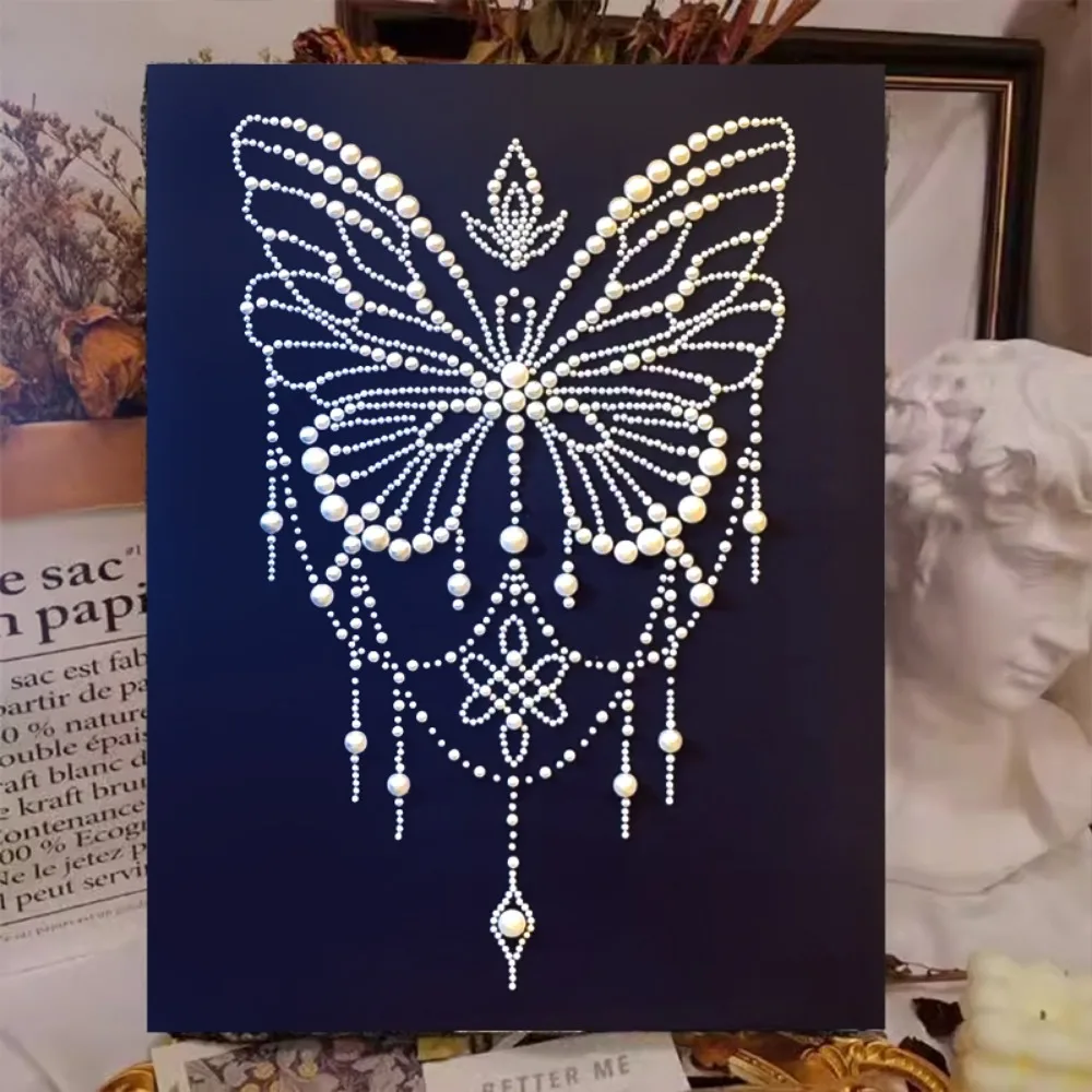 

Retro Style Butterfly Pearl Painting Diy Full Set of Materials Package Hand-filled Digital Oil Painting Decoration Painting