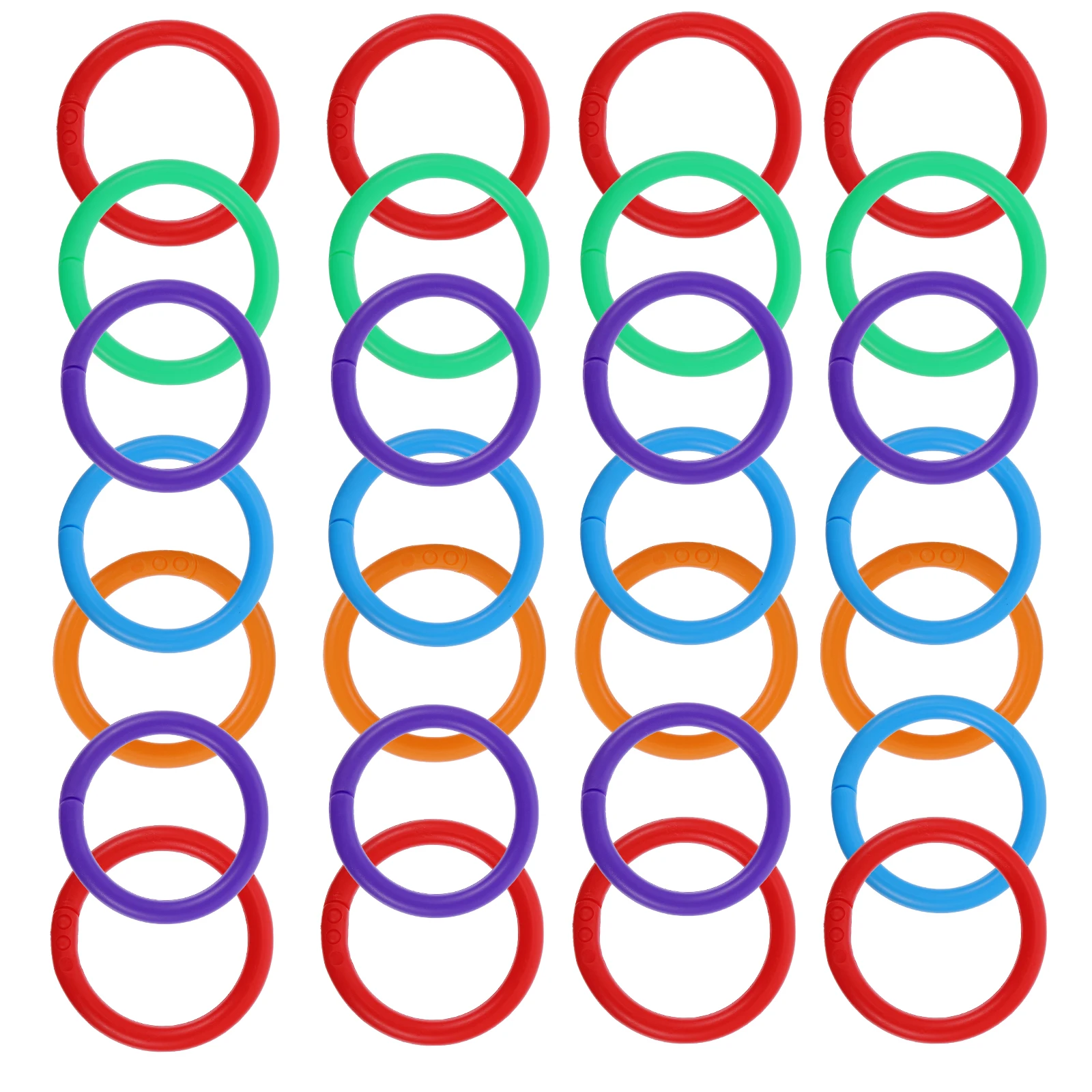 

100pcs Plastic Loose Leaf Rings 28mm Binder Book Ring For Document Cards Notebook Ganization Sorting Snap Ring Office Supplies