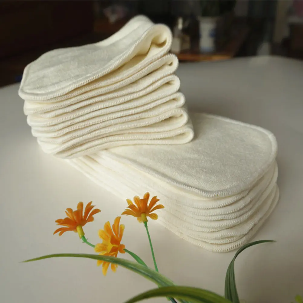 

6 шт. бамбуковых вкладышей для подгузников с древесным углем, 5 слоев, моющиеся, многоразовые, для защиты кожи малыша, непромокаемые, для тканевых подгузников, для новорожденных