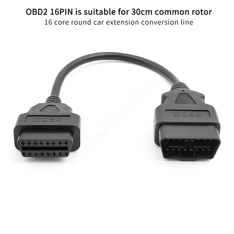 

OBD2 16PIN подходит для 30-сантиметровой 16-жильной круглой линии преобразования удлинителя общего ротора автомобиля.