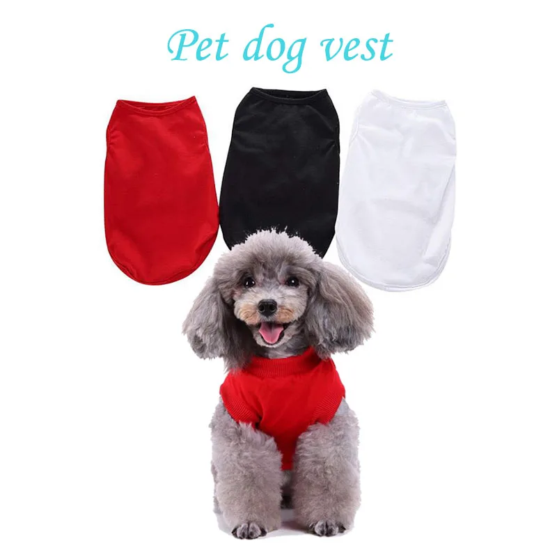 Puppy Shirt Soft Leisure Cat Vest Clothes Tank Top Summer Pure Color Dog Shirts Solid Color Blank Bottoming for Small Large Dogs