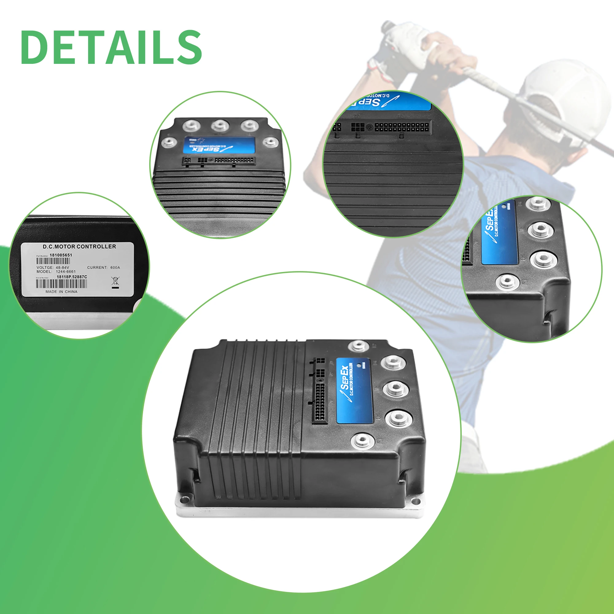 

1244-6661 48-84V 600A 5k-0 Programmable Controller for Curtis Golf Cart Forklift