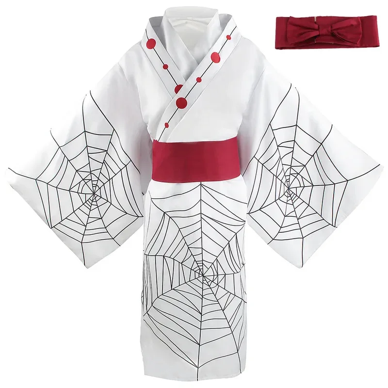 

New Anime Spider Oni Ayaki Rui Cosplay Unisex Spider Oni Ayaki Rui Wig Kimono Full Set Halloween Carnival Costumes