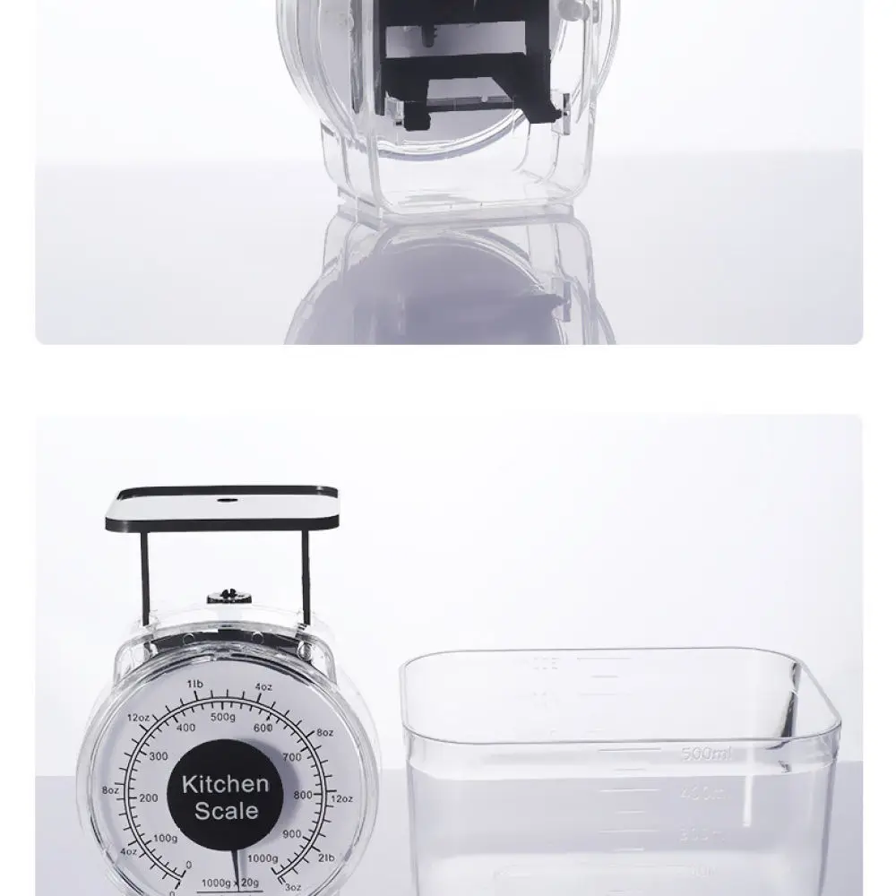 Mechanical Food Scale Manual Spring Balance Household Kitchen Tool Baking Cooking Gadget Accurate Weight Tray Plastic Meter