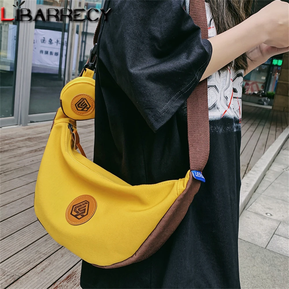 

New Half Moon Panelled Ladies Shoulder Bag Large Capacity Nylon Women's Crossbody Bags 2023 Fashion Women Bag Bolsos De Mujer