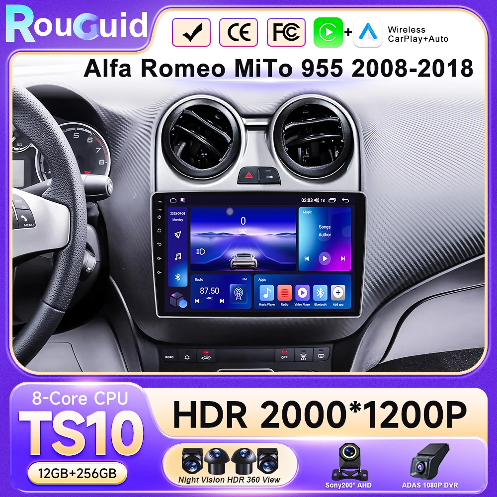 

Автомагнитола Android 16 для Alfa Romeo MiTo 955 2008-2018, 2 DIN, мультимедийный видеоплеер, GPS-навигация, Mirror Link, 8-ядерный процессор, Wi-Fi, 4G