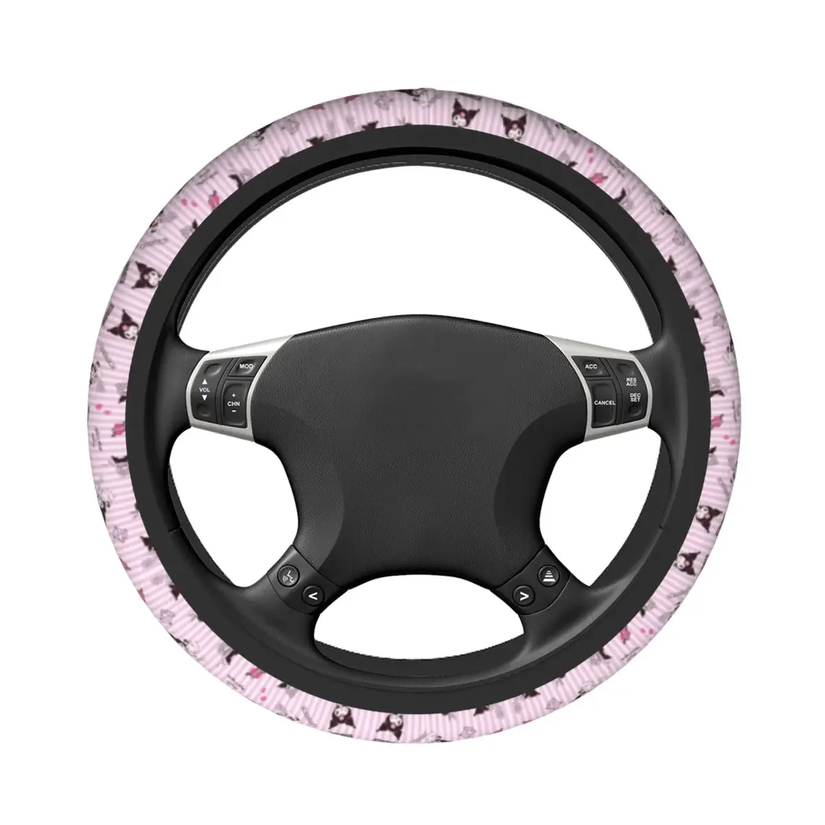 37-38 Car Steering Wheel Cover Cartoon Character Purple On The Steering Wheel Cover Auto Decoration Elastische Car Accessories