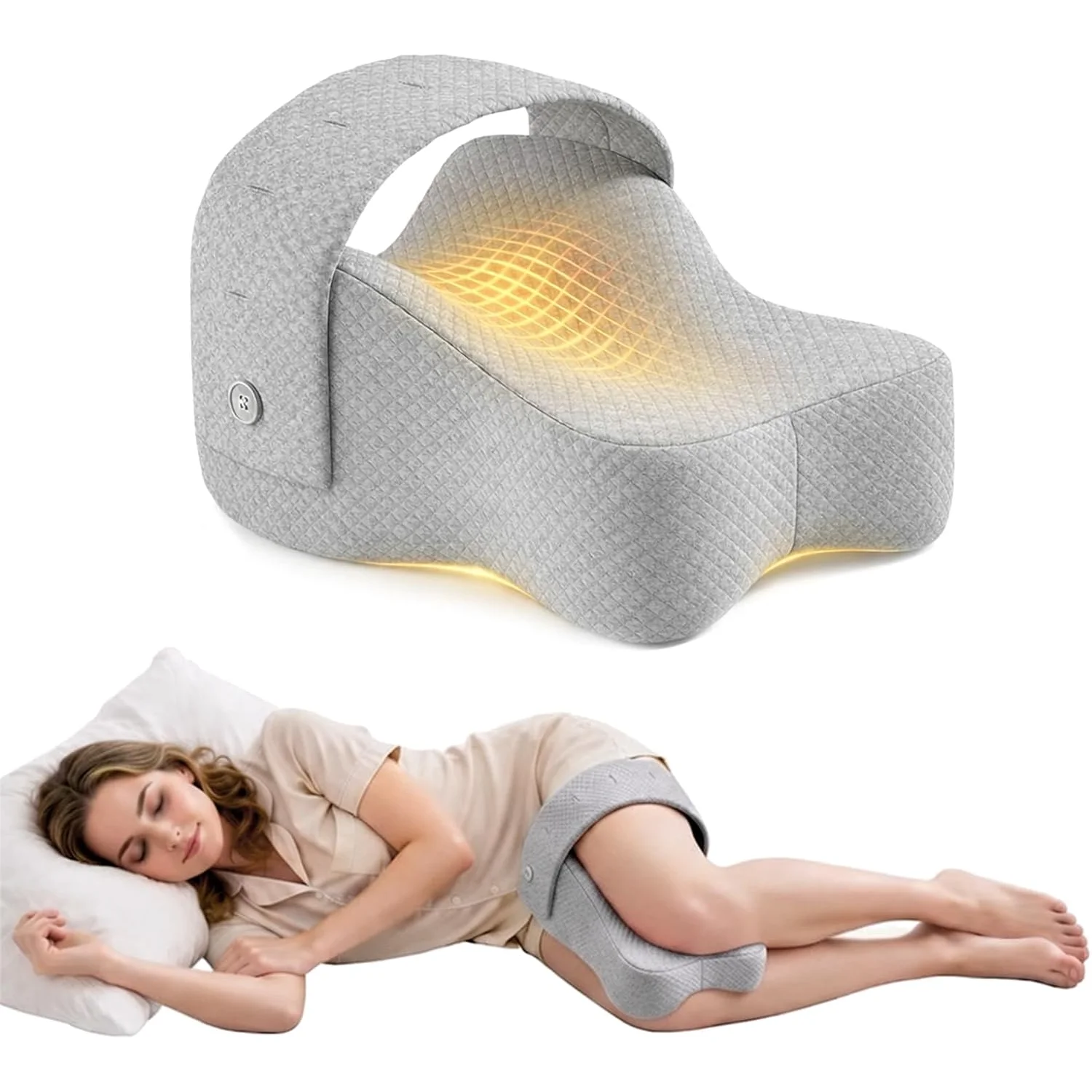 Memory-Schaum Kissen für Ausgewogene Unterstützung bei Hüft- und Ischias-Schmerzen, Beinkissen für Seitenschläfer, Verstellbarer Elastikriemen für Schwangere