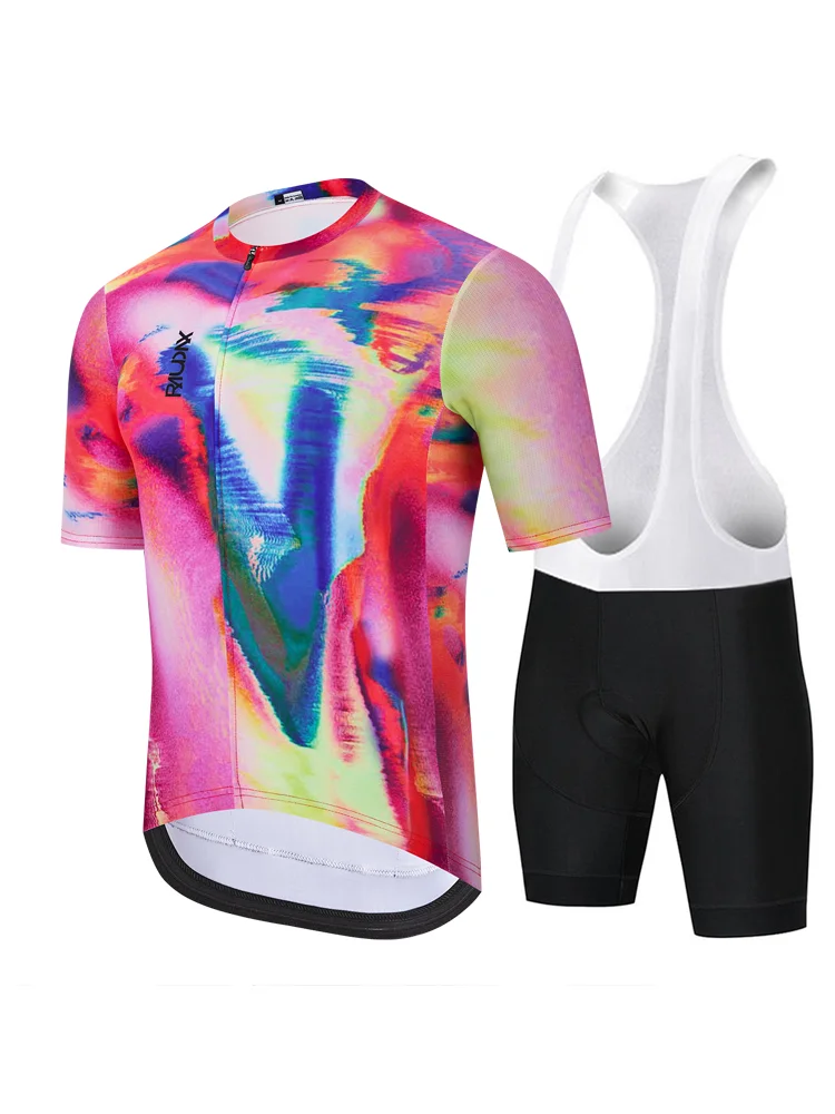 RAUDAX Men Short Sleeve Cycling Jersey Sets Ropa Ciclismo Hombre Summer Cycling Clothing Triathlon Bib Shorts Suit Bike Uniform