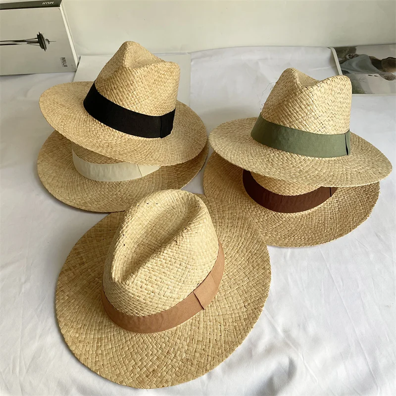 Lafite 2023 Summer hat Women\'s summer beach sun protection straw hat Men\'s English jazz hat wholesale