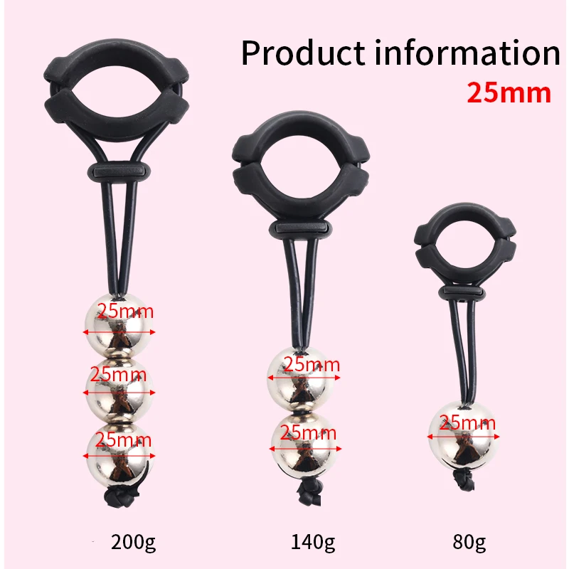 Male Penis Ring Ghost Exerciser Bdsm Penlie Device Weight Bearing Penis Extender Enlargement Stretcher Ball Sex Toys for Men