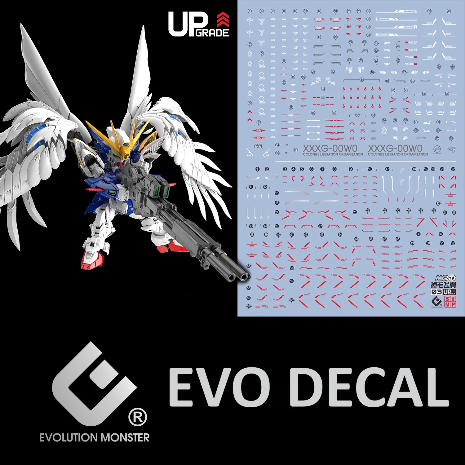 EVO Decal MGSD-03 for MGSD XXXG-00W0 Wing Zero EW Model Kits Building Tools Hobby DIY Fluorescent Sticker