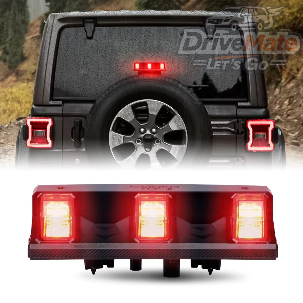 

Новейший 3-й стоп-сигнал для Jeep Wrangler Третий стоп-сигнал Дымовая запасная шина красного цвета Светодиодный светильник для jl 18 up