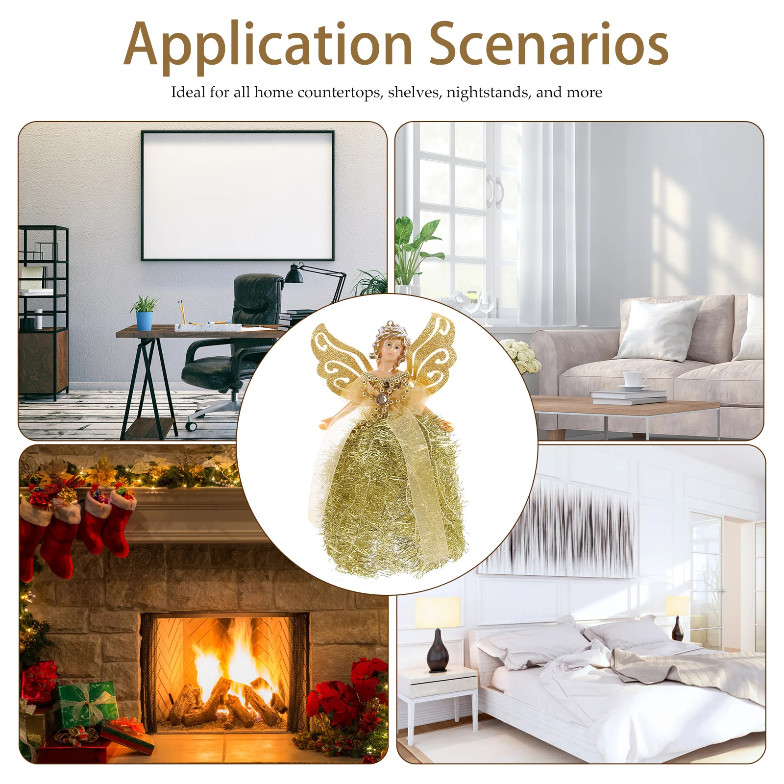 

Angel Decor Wedding Photo Prop Exquisite Design Plastic Fabric Material Stable Placement Home Office Shelf