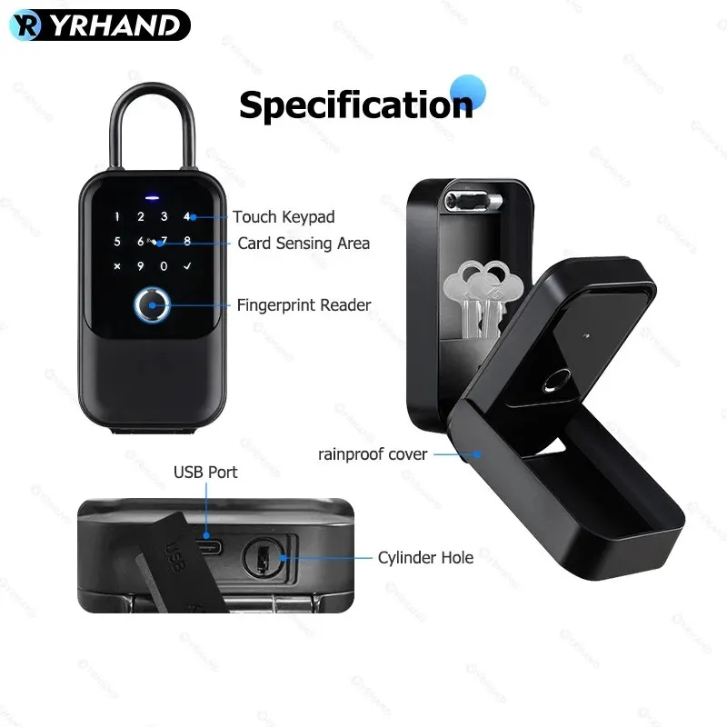 TTlock Smartkey Lock Box Home Key Wireless Smartlock Box Electronic Key Box App Digital Code Bluetooth Key Safe Padlock for Host