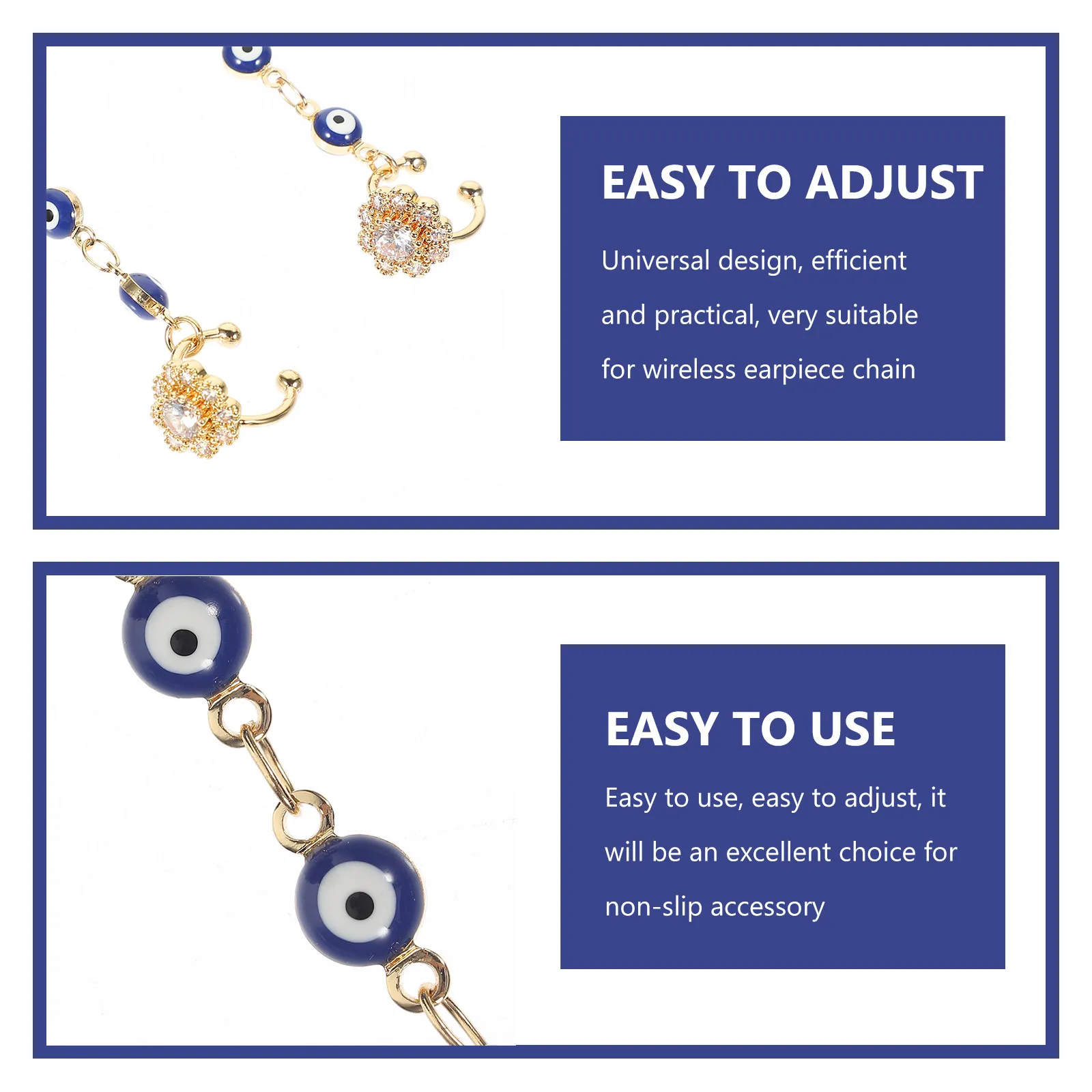 Anti-Lost Lanyard Earpiece Holder Chain for Wireless Earbuds – Blue Strap