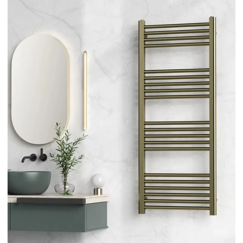 Smart electric towel rail and heater, stainless steel wall-mounted with 2 poles, modern design for bathrooms