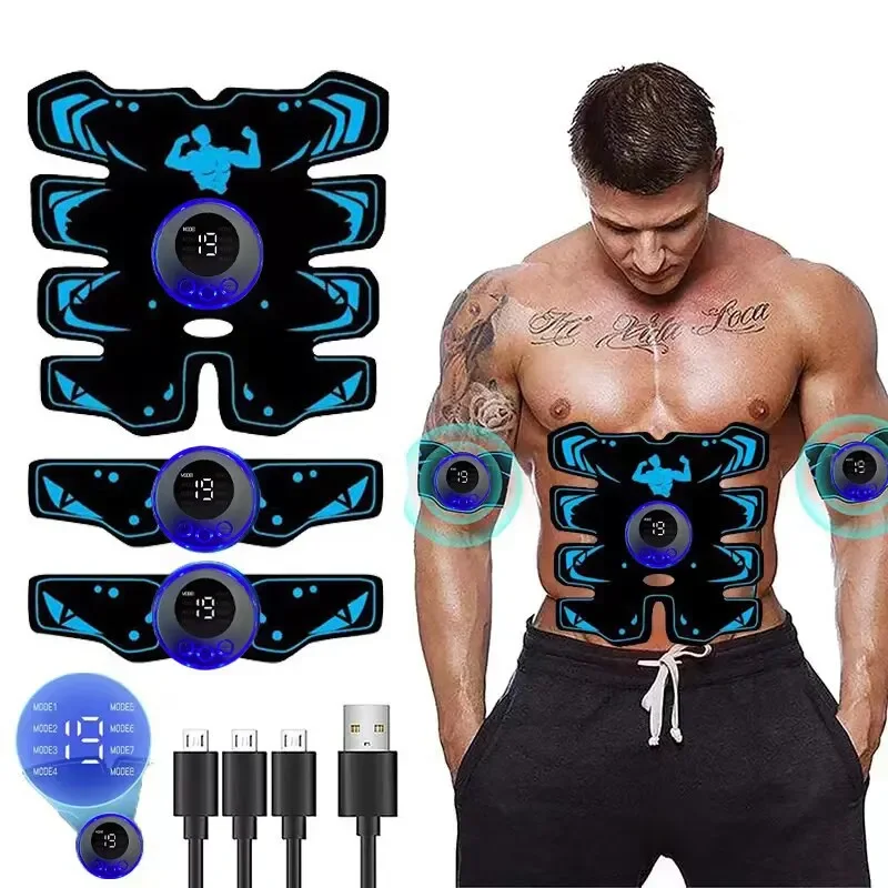 USB Rechargable  Muscle Massager ABS Arm 3 IN 1 Trainer Pad Wireless Smart Fitness Abdominal Training Electric Body