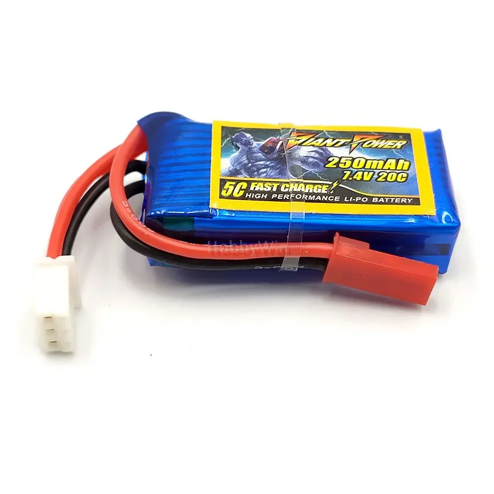 7.4V 2S 250mAh 20C high durable performance LiPO Battery JST plug for micro size airplane helicopter FPV Drone