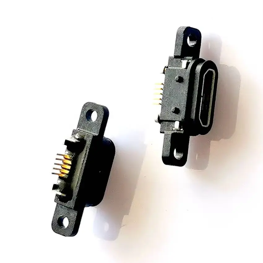 

1PCS Micro waterproof USB motherboard 5pin SMT sticker with double ear screw hole waterproof IP67