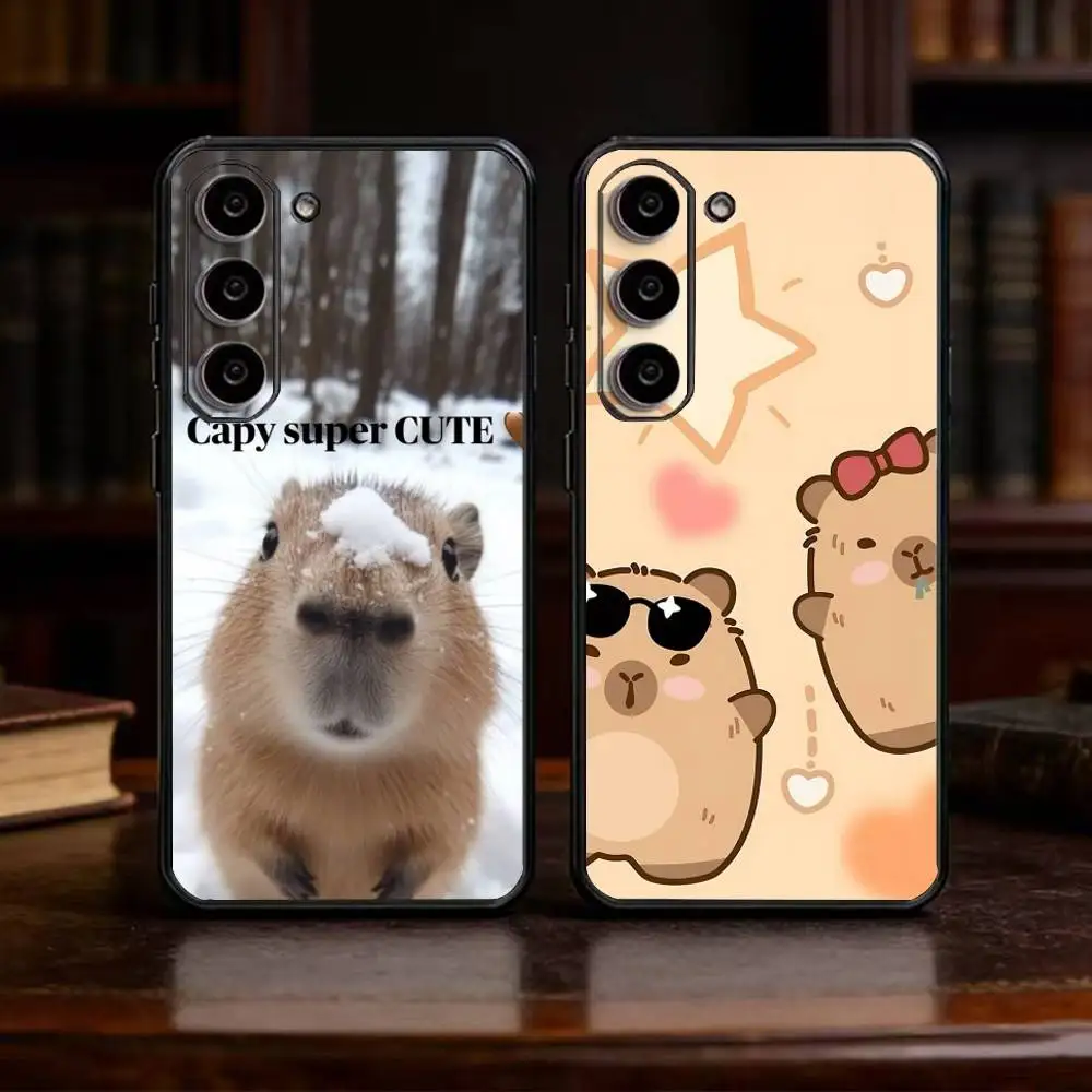 Cute Capybara Groundhog Phone Case For Samsung Galaxy A13,21s,22,31,32,52,53,71,72,73,Soft Black Cover