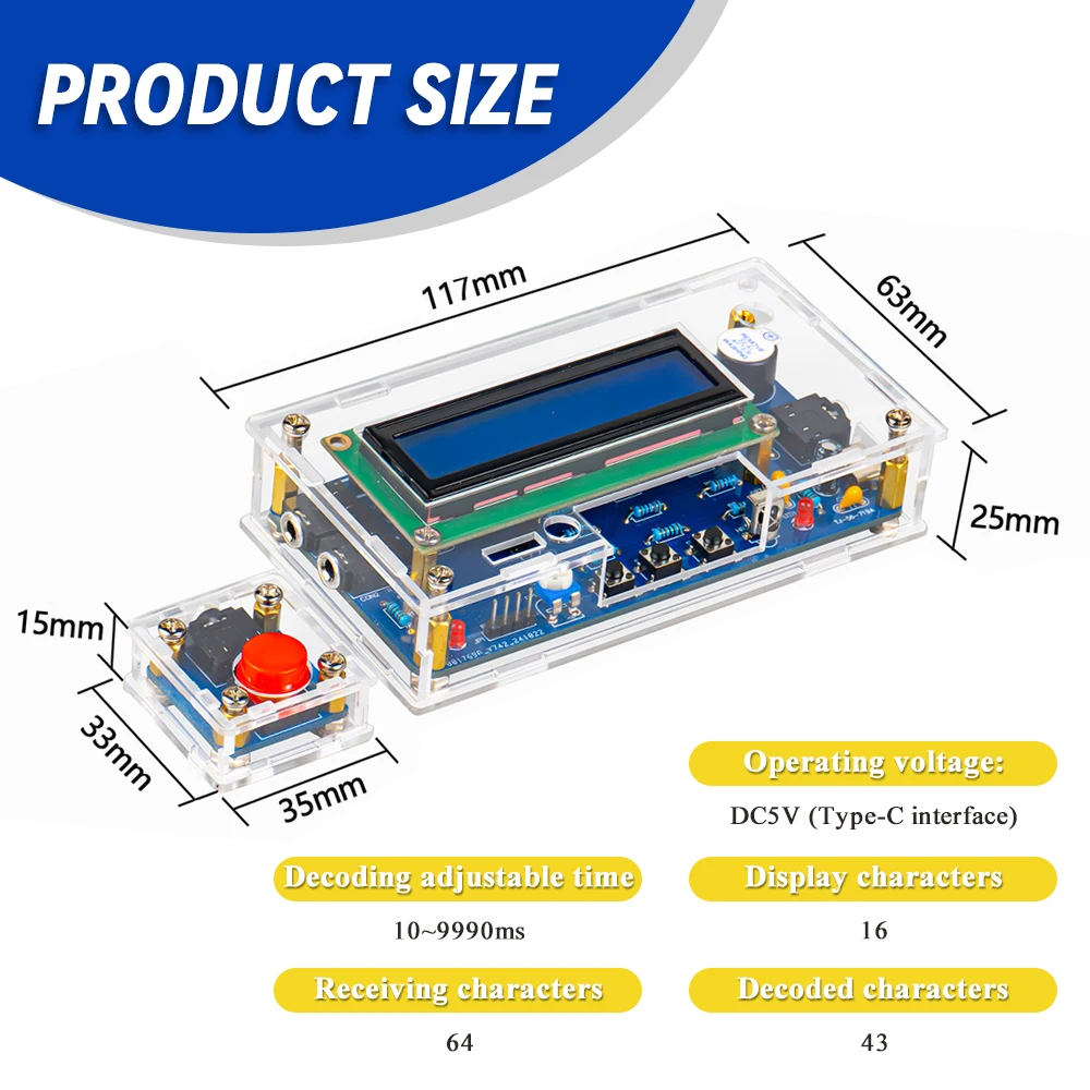 Décodeur télégraphique à monter soi-même, pour simulateur de télégraphe à Code Morse avec affichage, Kit de fabrication électronique numérique, projet de soudage à monter soi-même