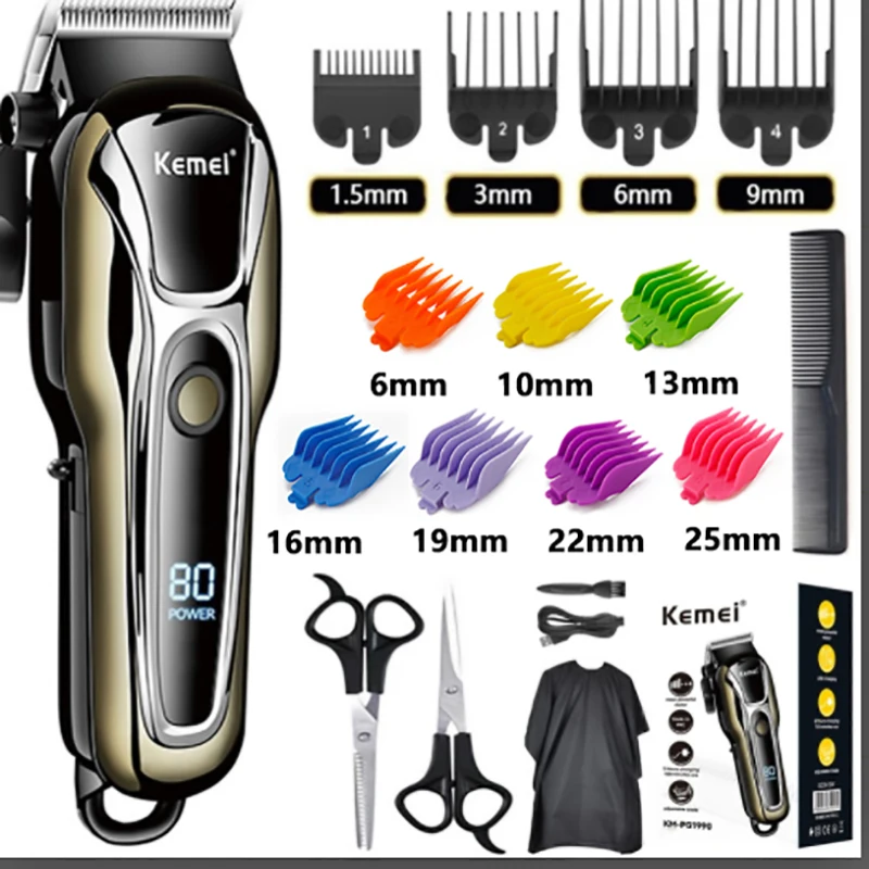 

Kemei Barber Hair Clipper Professional Hair Trimmer for Men Electric Beard Cutter Hair Cutting Machine Hair Cut Cordless Corded