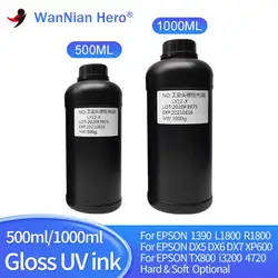 500ML UV Varnish Gloss Oil UV Ink Scratch Resistant R1390 L800 L1800 L805 For Epson UV Printer DX5 TX800 XP600 I3200 Print Head