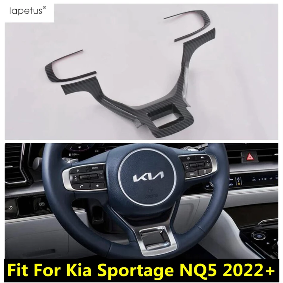 

Car Steering Wheel Button Frame Decoration Cover Trim ABS Carbon Fiber Accessories Interior Fit For Kia Sportage NQ5 2022 - 2024