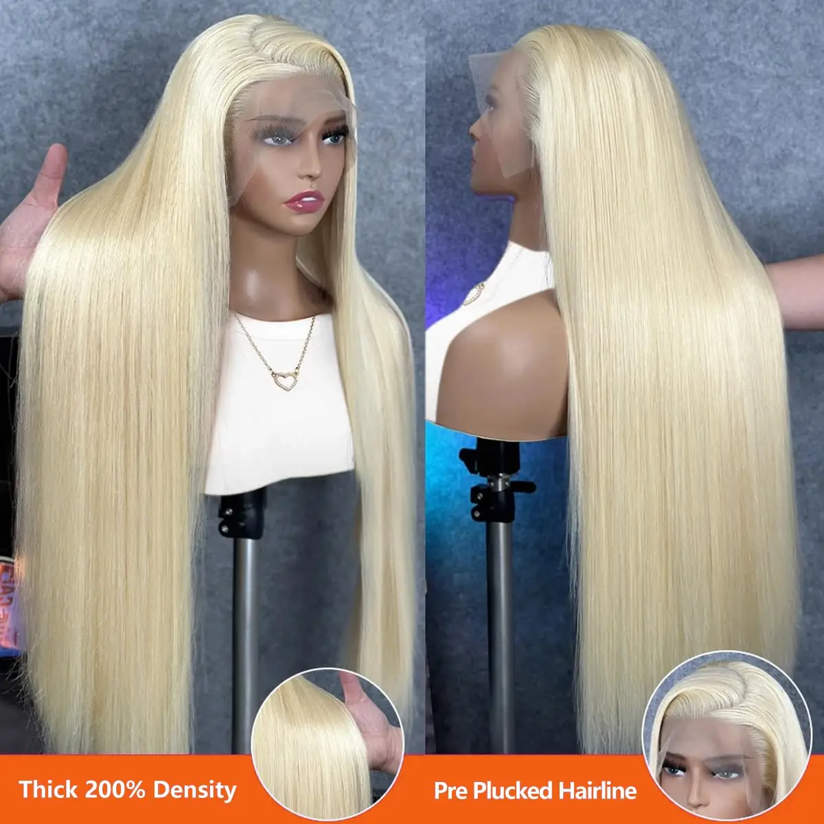 

30 40 Inch 613 Honey Blonde 13x4 Lace Front Human Hair Wigs Brazilian Bone Straight 250 Density 13x6 HD Transparent Frontal Wig