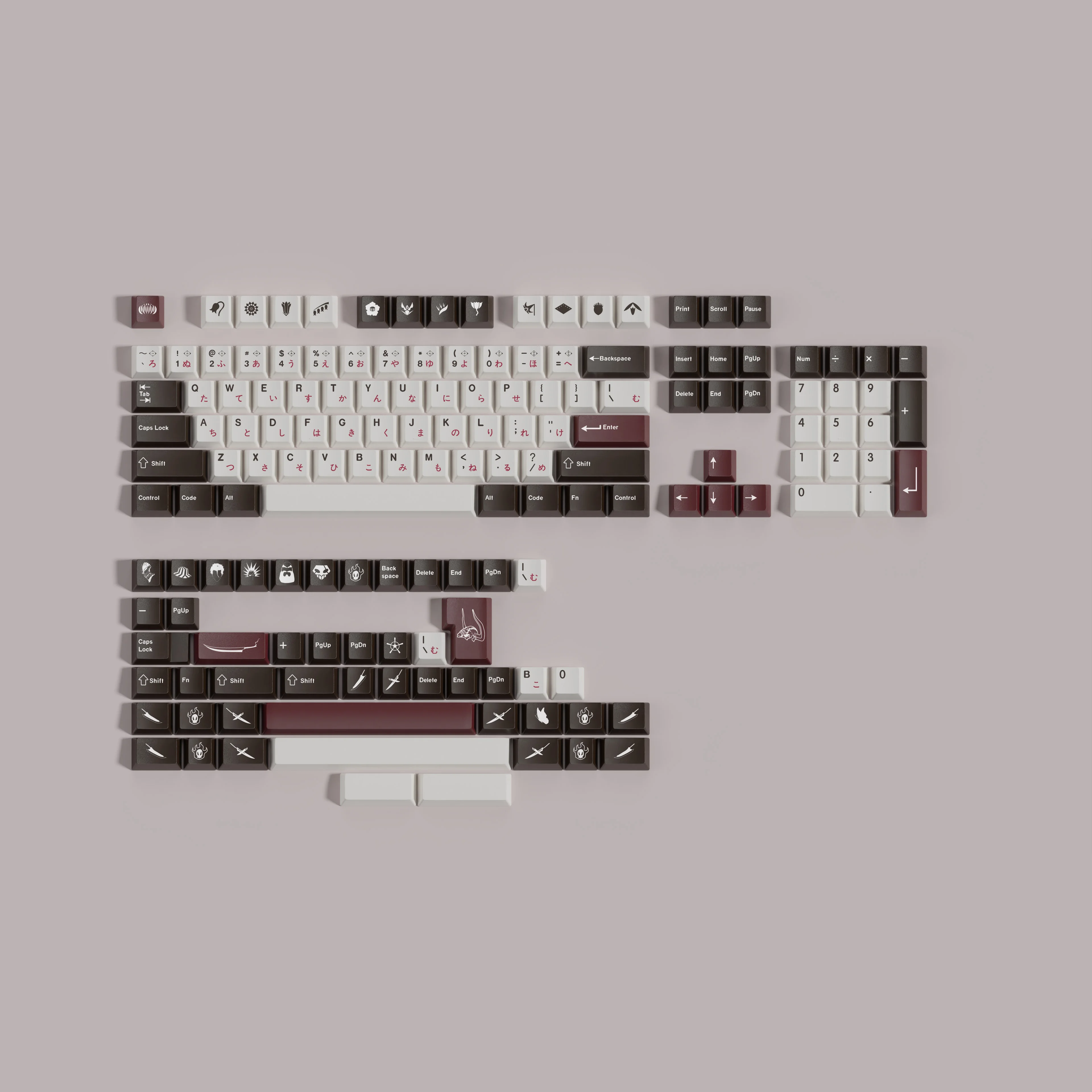 Bleach Keycap 154 Keys PBT Keycaps Cherry Profile DYE-SUB Personalized For Mechanical Keyboard