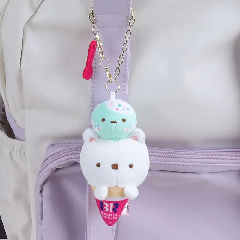 Leuke cartoon Sumikko Gurashi pluche pop sleutelhanger hanger schattig ijs rugzak hanger cartoon pop sleutelhanger vakantie cadeau