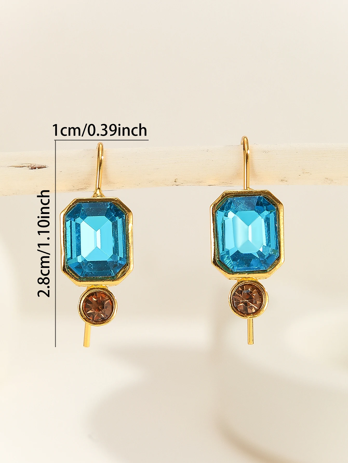 New Geometric Green Round Stone Dangle Earrings for Women Girl Party Accessories Custom Jewelry