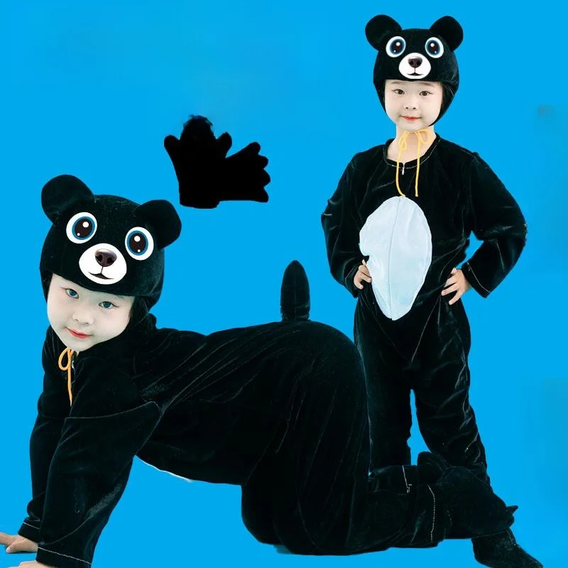 زي أداء الأطفال على شكل دب الباندا للهالوين، زي حضانة الدب البني، مصنوع من مادة القطن، مقاس الشباب أقل من 7 سنوات #3