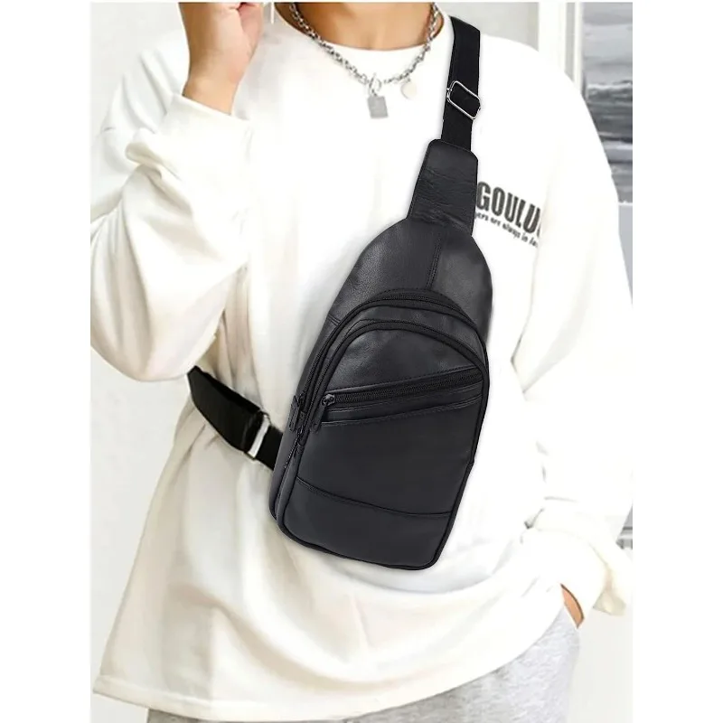 Luggage Bags Genuine Leather Crossbody Sling Bag Backpack Shoulder Chest Travel Bag Men Women