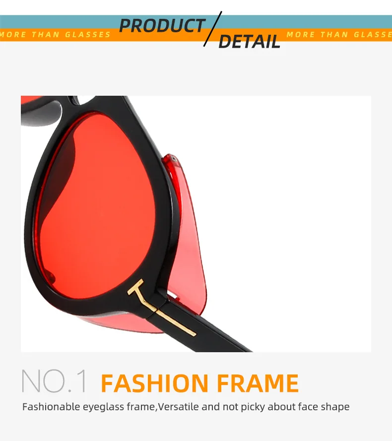 نظارات شمسية بإطار دائري كلاسيكي، نظارات شمسية هيب هوب غير سائد مخصصة، نظارات متخصصة بحافة واسعة للرجال