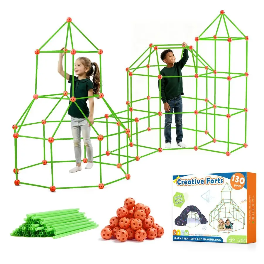 

Land Fort Building Kit Creative Fort Indoor Outdoor for 512 Years Old Boys and Girls STEM Building Toys with Storage Bag DIY Cas