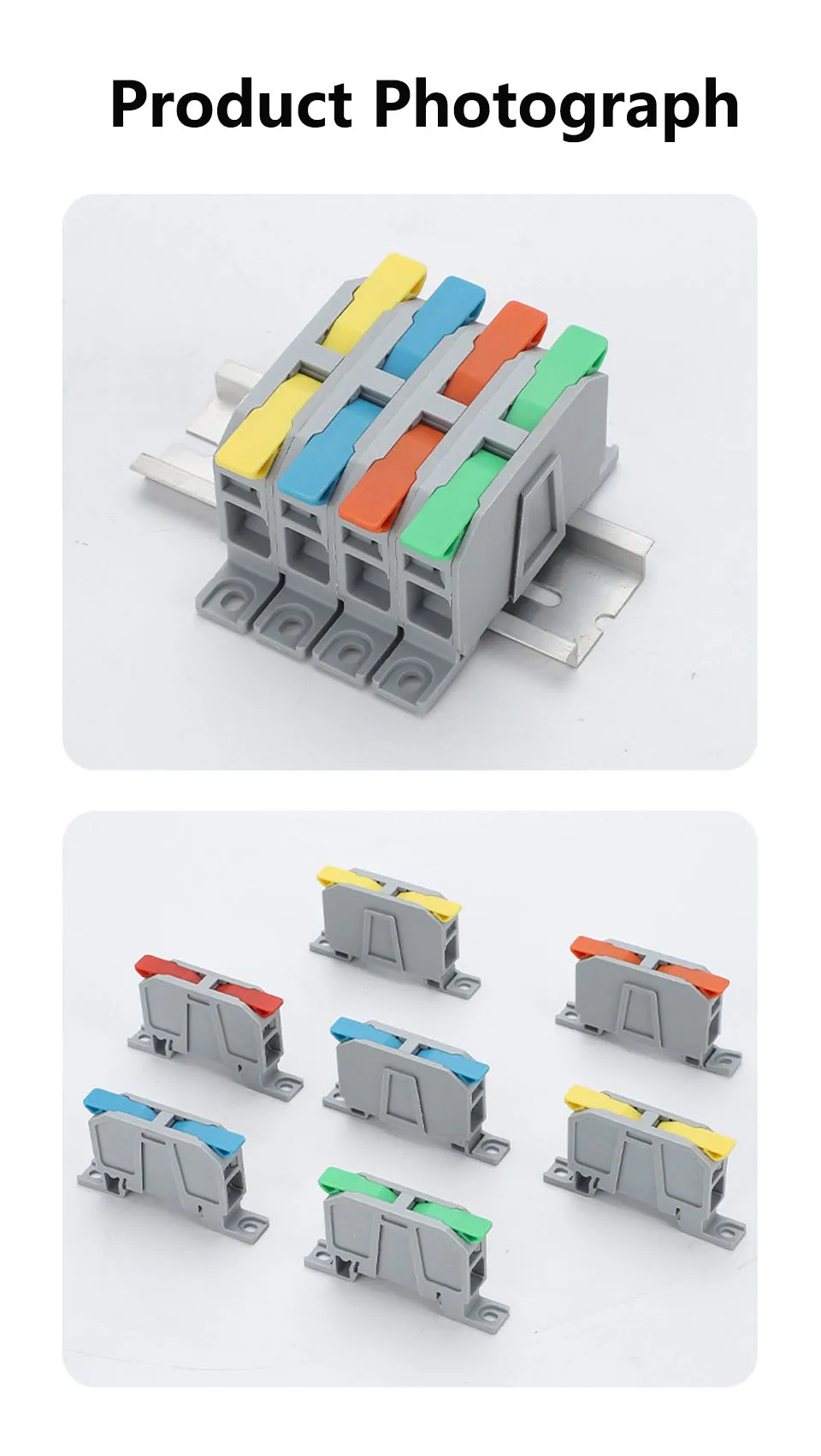 Schnellanschluss-Klemmenblock Verteilerdose DIN-Schienen-Typ Klemmenpfosten Hebel-Crimp Ultra-Hochleistungs-Verbindungsklemme 75A – Detail 9