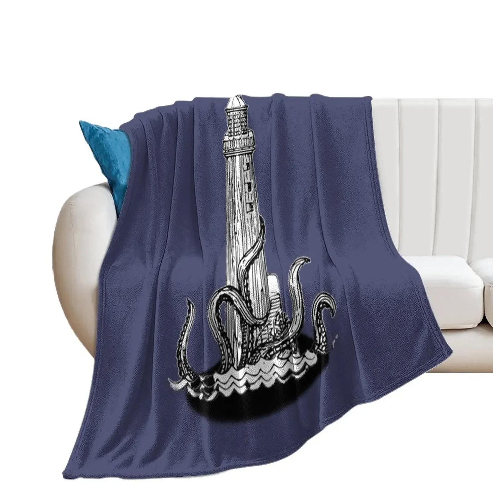 the lighthouse & the kraken Throw Blanket Soft Beds For Sofa Thin Blankets