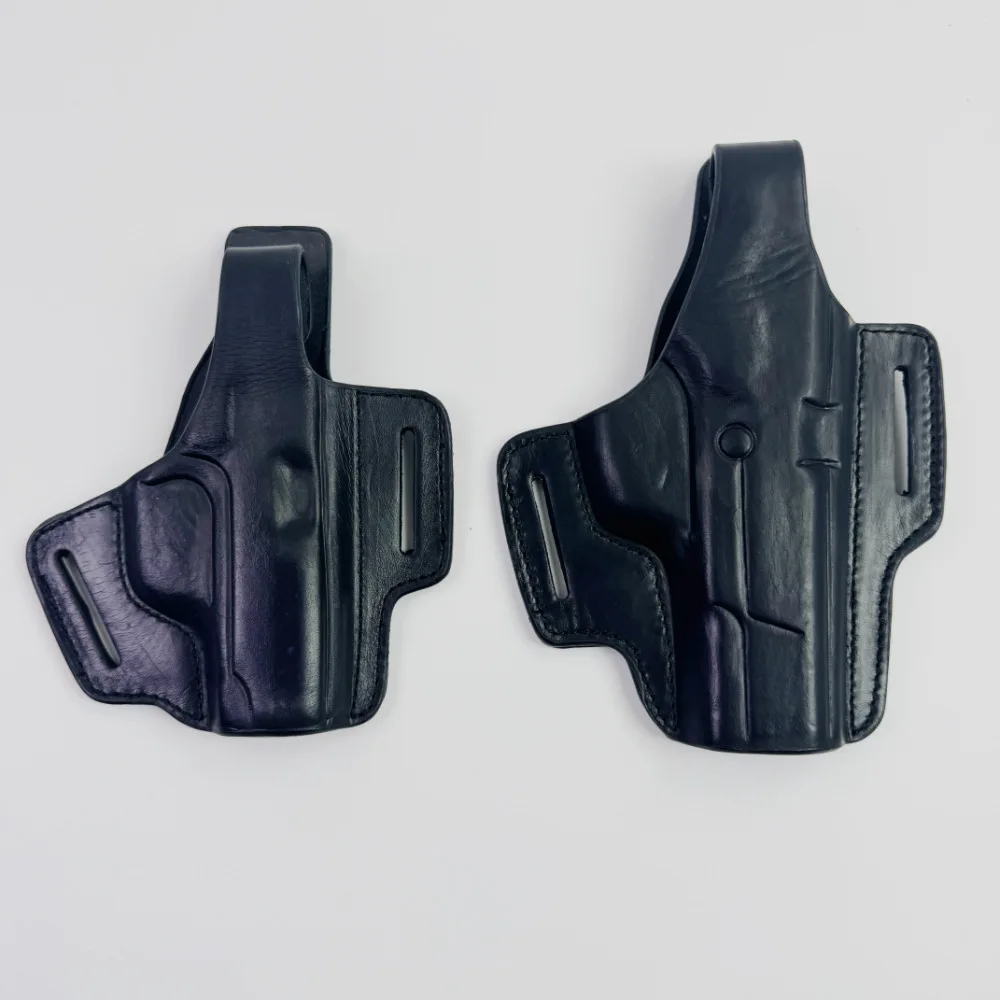 64/77/92 Pressure Molded Gun Holster Top-Grain Cowhide Tactical Training Film Prop Quick-Draw Waist Concealed Pistol Holster
