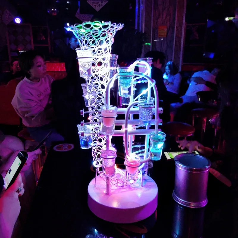 

Bar luminous cocktail glass holder creative bullet champagne wine rack one glass saxophone cup holder wholesale