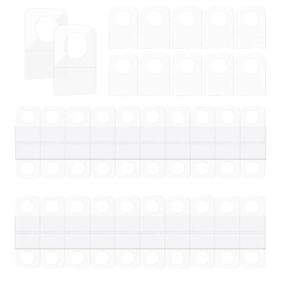 

100 Pcs Round Hole Self Adhesive Hanging Tags for Retail Clear Plastic Display Tags with Sticky Back for Small Sale Items Jewel