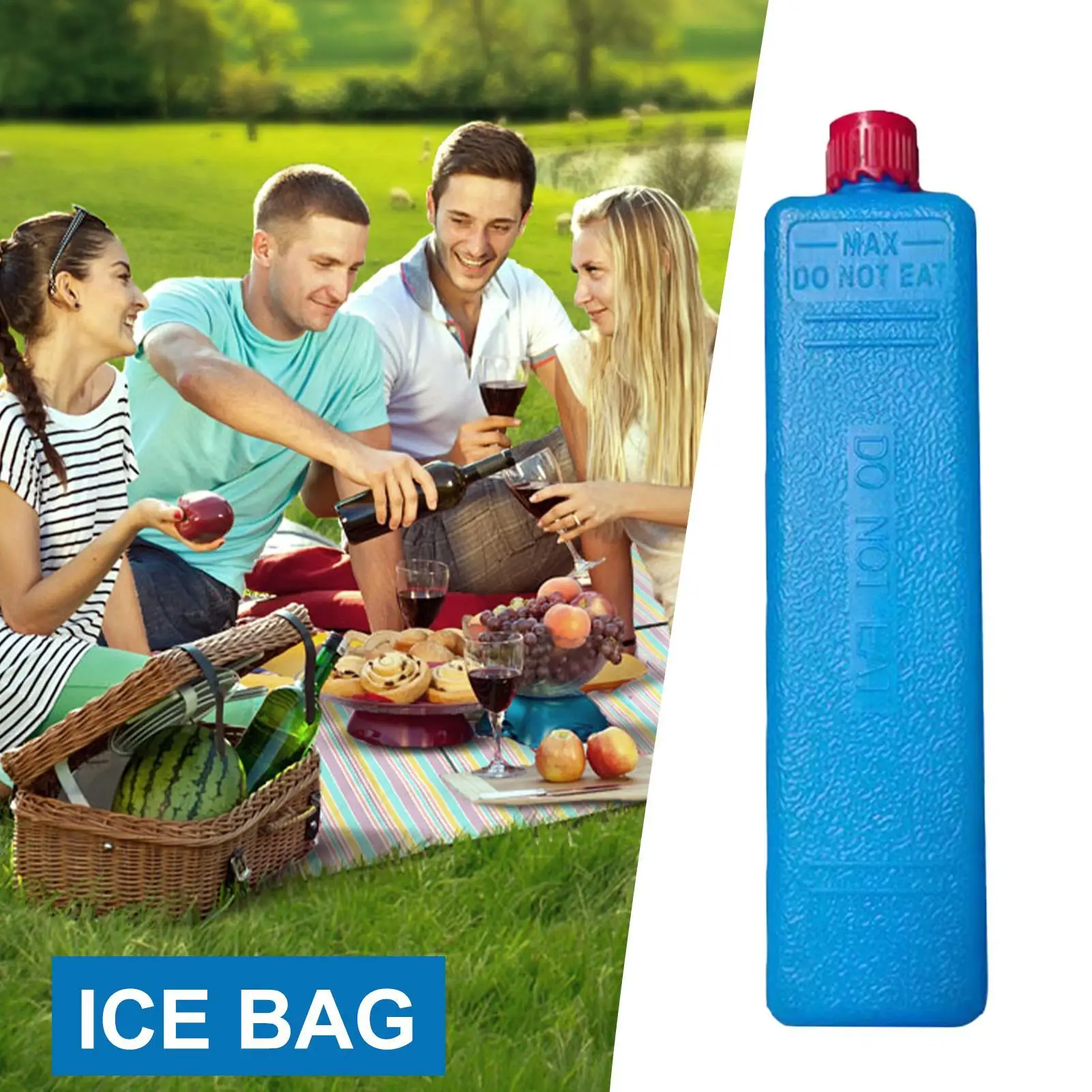 Ice Block for Cooler Fan Reusable Food Storage Cooling Box Lunch Box Cold Block for Road Trip Camping Picnic Beach Farmhouse