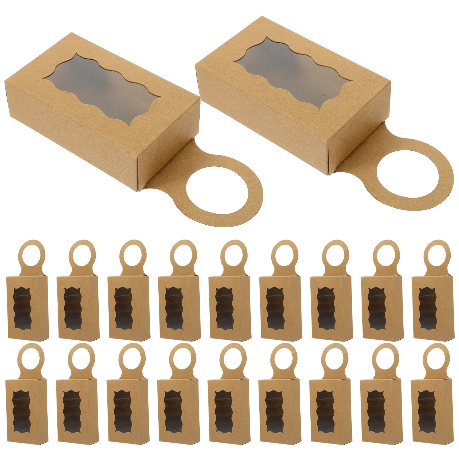 

25pcs Red Decorative Storage Case Bottle Hook Box 9x9x3cm Heart Window Gift Boxes Decorative Storage Paper Boxes with Handle